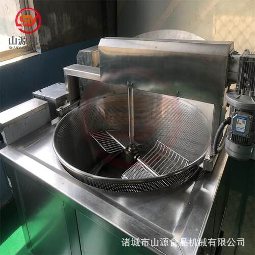 全自动油泡油炸锅设备 豆泡自动搅拌油炸锅 油面筋油炸机器