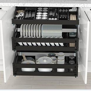 800整体橱柜拉篮600碗碟锅 400深500碗篮550抽屉式 浅拉篮300 350
