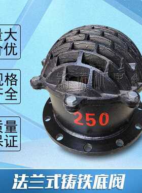 现货水泵升降式吸水底阀H42X型铸铁法兰式单向止回底阀