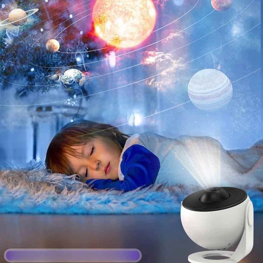 新款直销高清调焦13片菲林地球仪银河星空投影灯满天星卧室氛围灯