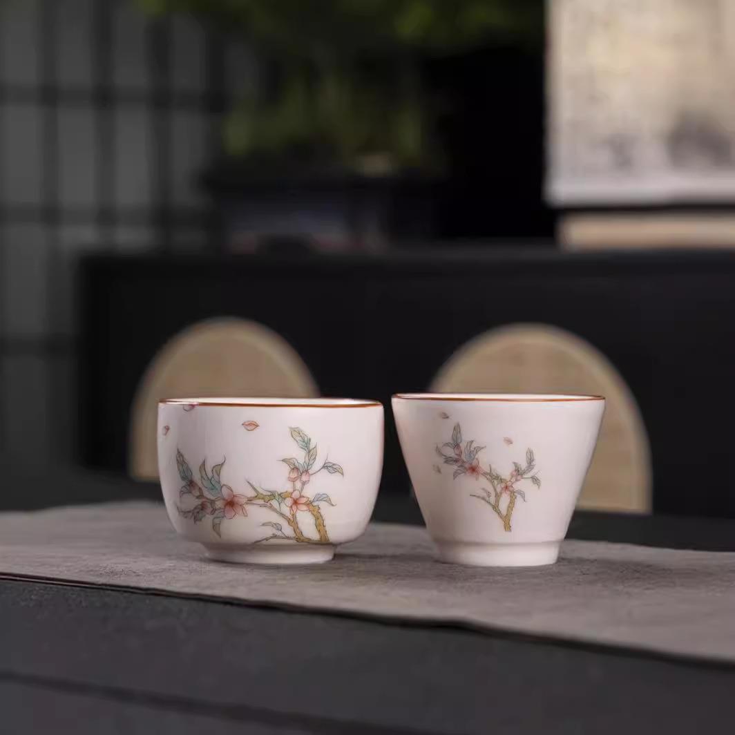 汝窑陶瓷主人杯开片可养茶杯品茗杯个人专用杯茶具商务伴手礼单杯