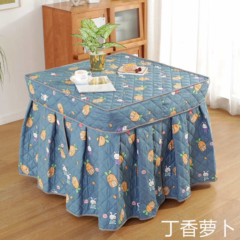 冬季新款烤火桌子罩套正方形家用电暖桌布加厚被电炉罩四方桌取暖