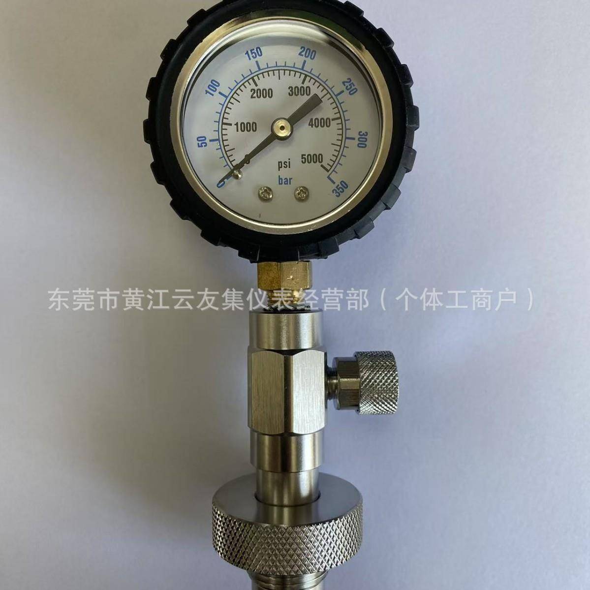 氧气瓶测压表压力表单表潜水气瓶残压表气压表丁口测压表高精度表