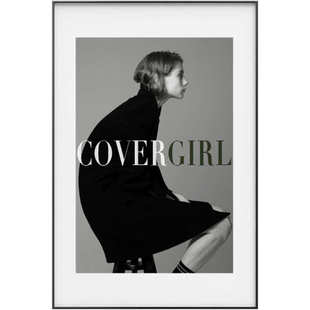 简约双联客厅黑白ins封面女郎画挂画装饰画北欧人物卧室壁画时尚