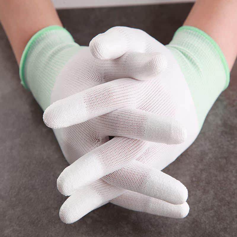 防静电PU涂指手套手指涂层尼龙无尘涂胶男女防静电电子厂作业白色,居家日用,防护手套,淘宝优惠券,粉丝福利购,淘宝优惠卷