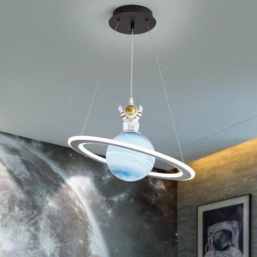 北欧星空球灯儿童房吊灯流浪地球星球木星卧室灯空员人宇航星灯太