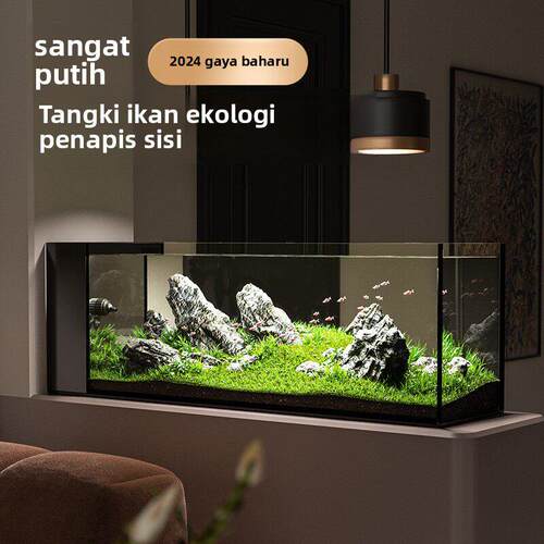 侧滤鱼缸小型客厅2024新款生态超白家用自循环一体式小玻璃水