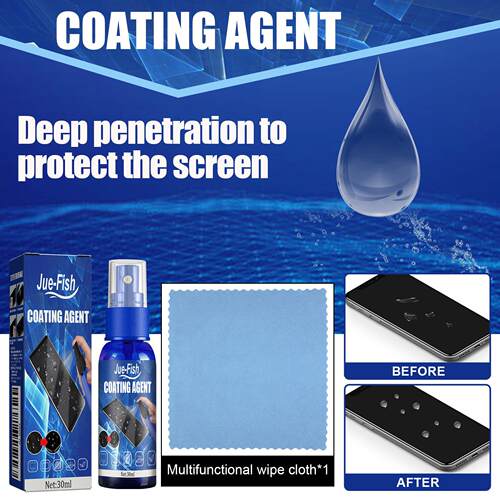 Jue-Fish Screen Coating Agent - Mobile Phone Screen Cleaner, Scratch-Resistant, Fingerprint-Proof, H
