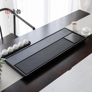 天然乌金石茶盘家用高端轻奢皇庭玉茶道盘天罗绿中式茶海嵌入式