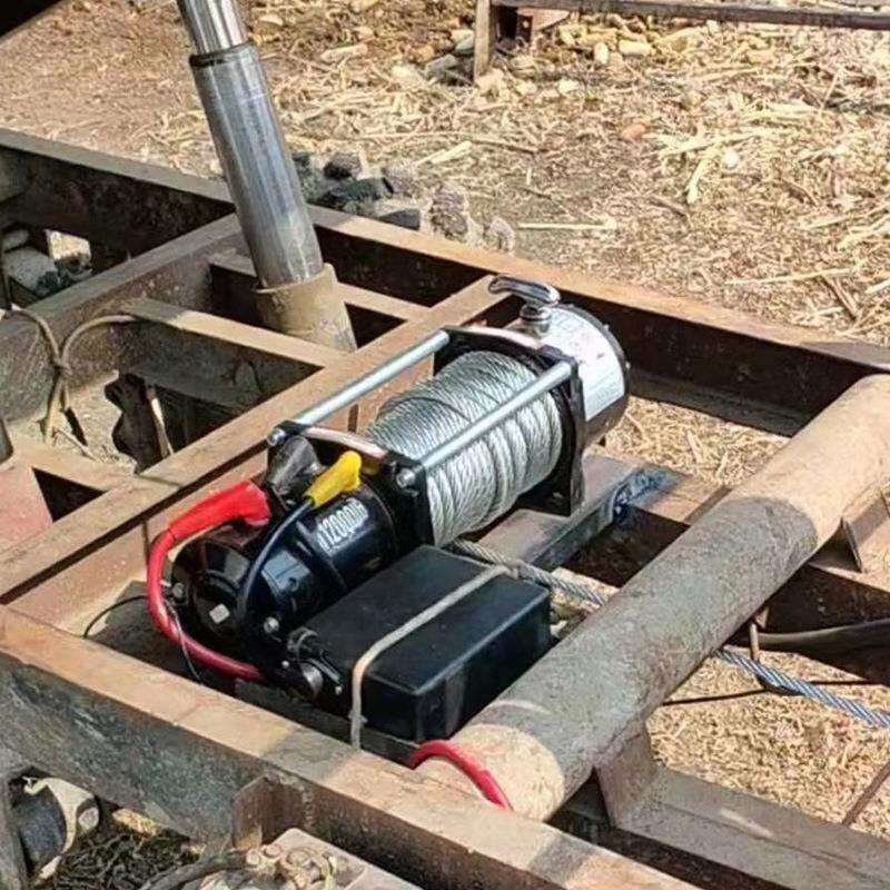 便携式12000磅小型车载电动吊机微型船用绞盘12v24v 电动绞盘