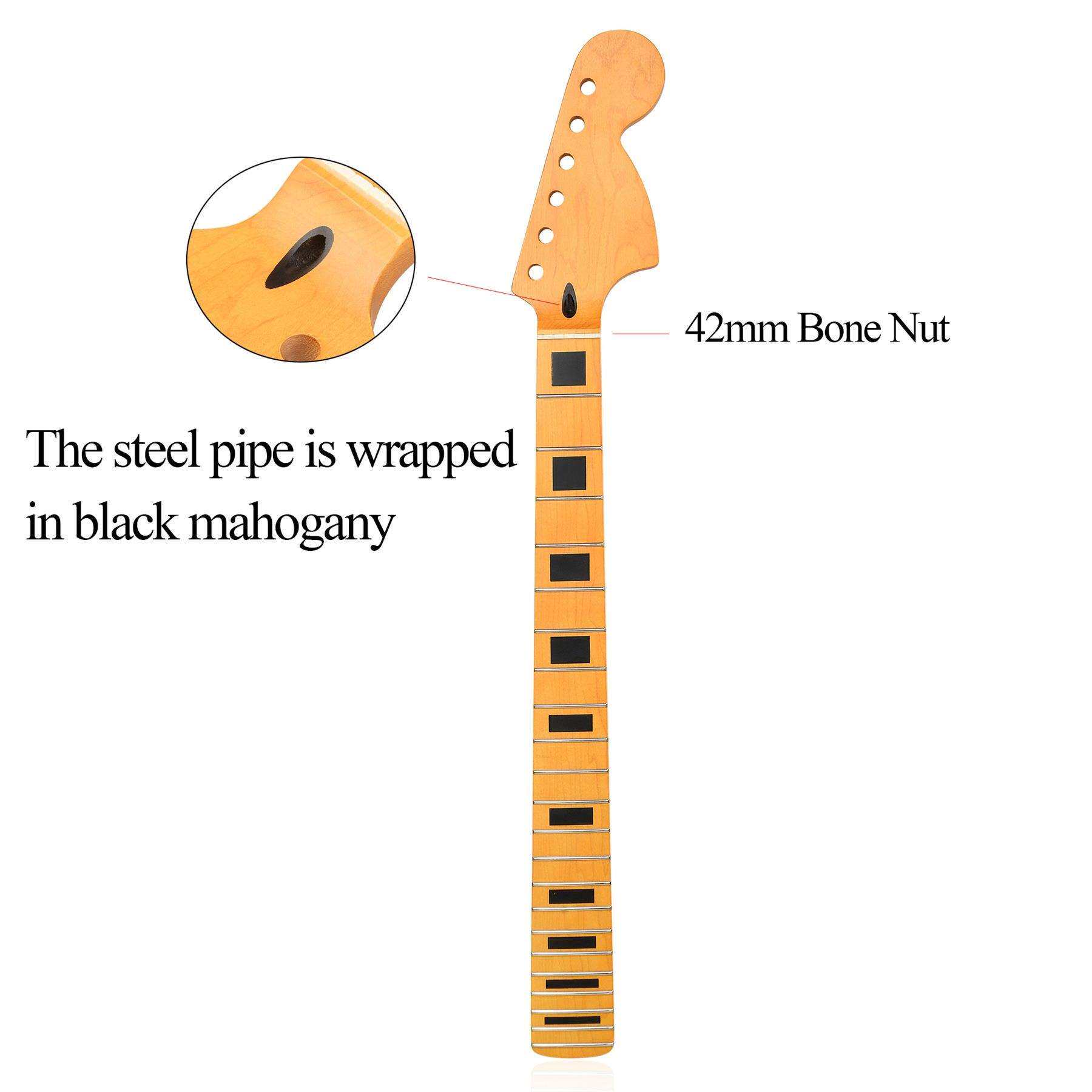 [微黄哑光]22品 ST大头枫木琴柄指板琴颈 Strat [桃木管+牛骨枕]