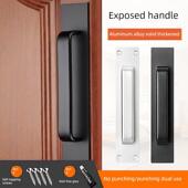 德国铝合金门把手拉手免打孔防盗门推拉门浴室木门外露门把手
