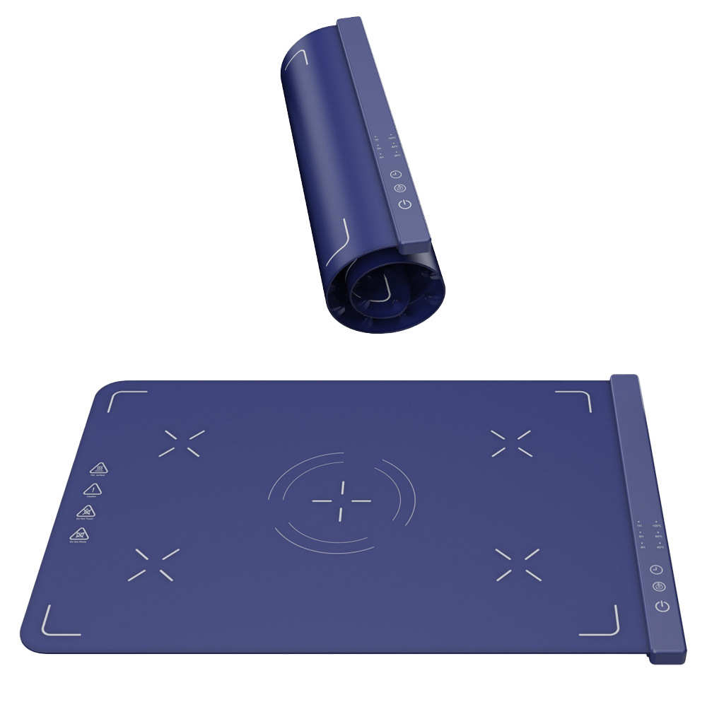 2025新款硅胶暖菜板热菜版家用折叠暖菜板恒温方形餐垫卷轴保温垫