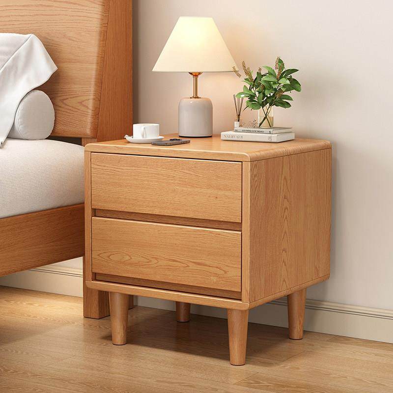 实木床头柜家用卧室简约现代收纳柜原木床头收纳柜橡木双抽床边柜,住宅家具,床头柜,淘宝优惠券,粉丝福利购,淘宝优惠卷