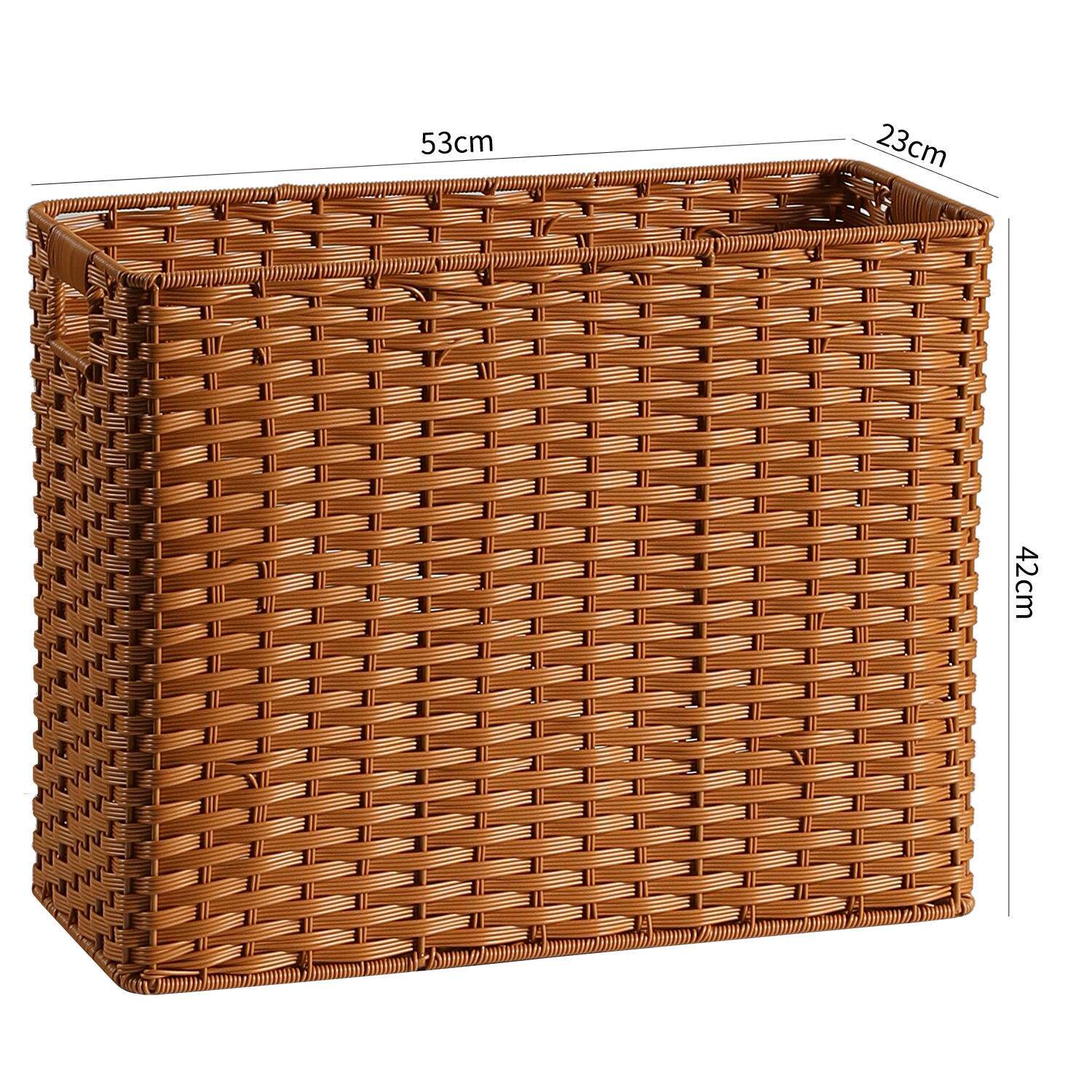 书房杂志书报收纳筐草编欧式储物杂志收纳架仿藤编零食杂物篮客厅