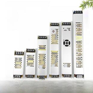 Led超薄灯箱电源12V变压器24V细长开关300W220V到灯带转换器