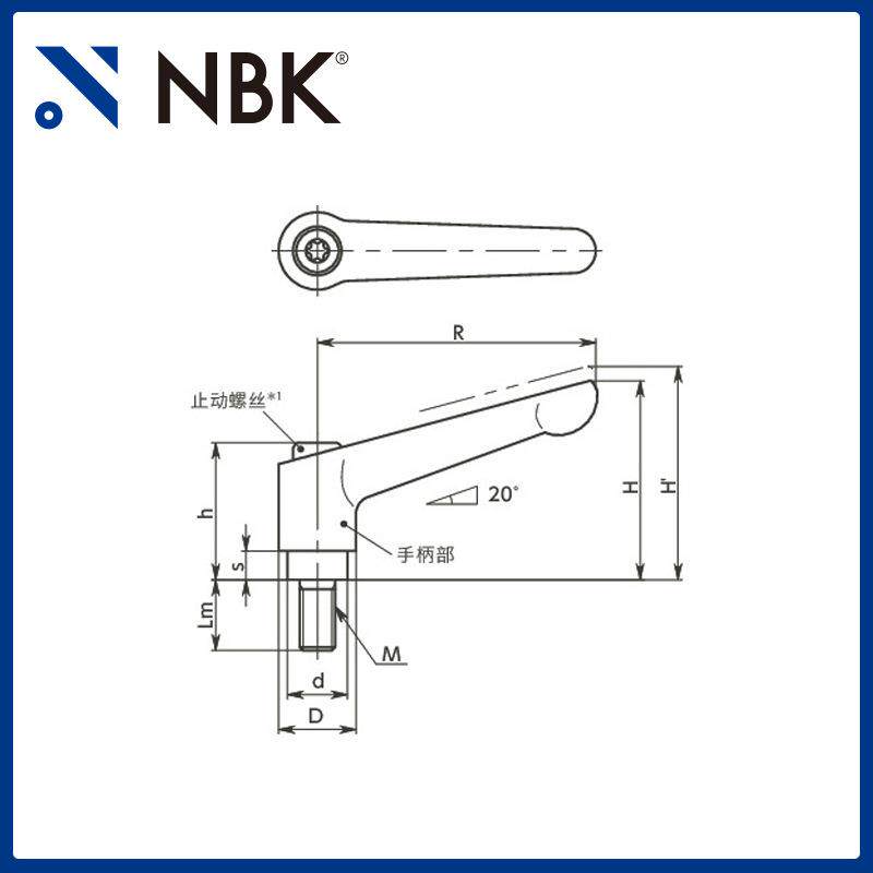 NBK LDMS四色不锈钢外螺纹夹紧手柄 机械要素零件