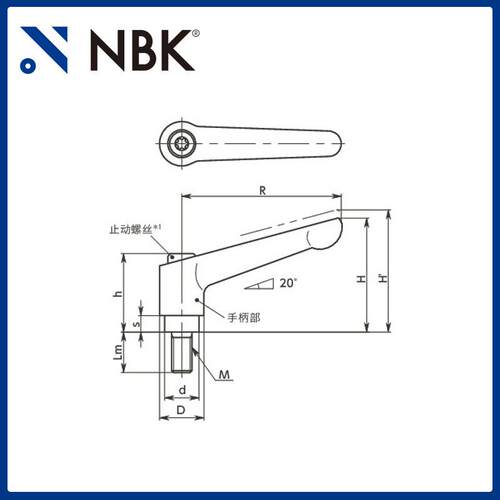 NBK LDMS四色不锈钢外螺纹夹紧手柄 机械要素零件