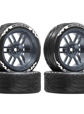 RS红蜘蛛1:10轮胎FW06金属轮毂XV02房车94123田宫TT01平跑胎R419