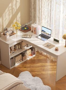 转子用ZVO角书桌家学习桌卧室女生梳妆台书柜一体角电脑拐桌办公