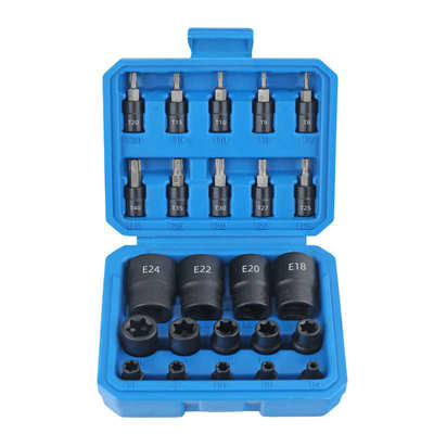 24件e型套筒旋具头套装e10e12e14内梅花型内六花套筒t20批头套装
