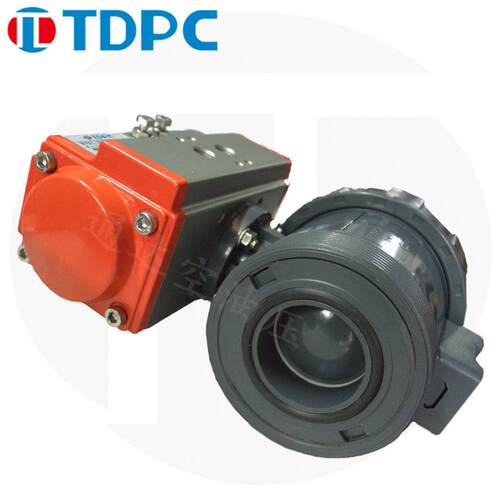 气动球阀球阀PVCQ611-DN50活接双由令UPVC球阀塑料全通径软密封