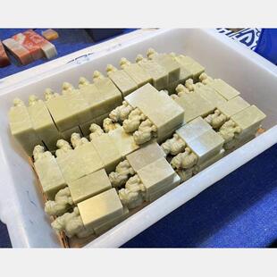 7.8CM 高7 100方青田石封门青兽钮印章无钉裂好刻已上蜡2.5 2.5