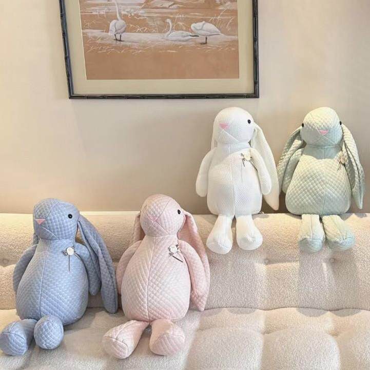 可爱冰豆豆小兔子抱枕夏凉感女生睡觉安抚枕卡通公仔玩偶生日礼物