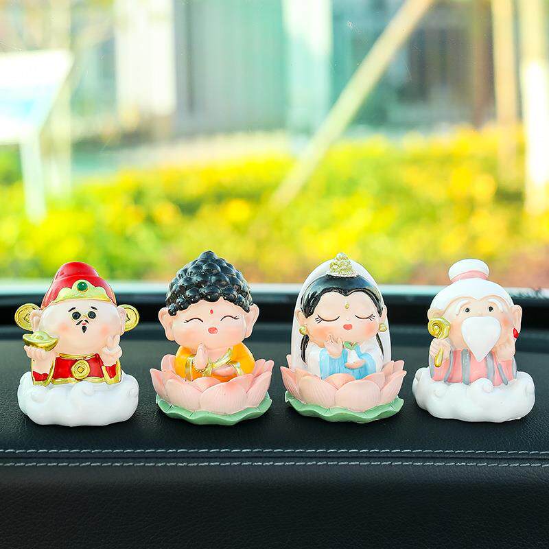 欢喜小神仙好运莲莲如来观音财神车载摆件汽车车内中控台装饰礼物