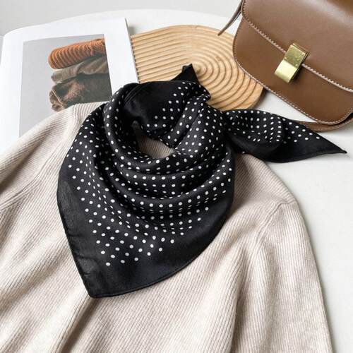 Vintage fashion scarf Burgundy polka dot print复古时尚围巾