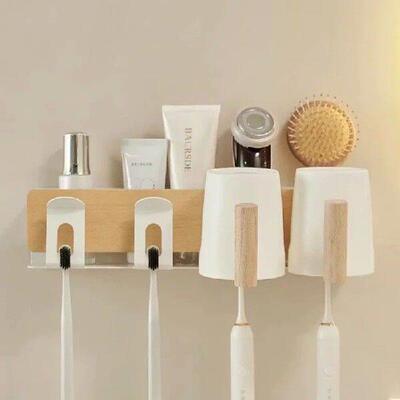 Modern Space Bathroom Fixture Wall-Mounted Toothbrush and