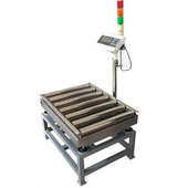 定制滚筒检重秤100公斤上下限报警无动力侧卸式 电子滚筒称重仪