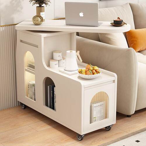 沙发侧边柜奶油风可移动小边几家用牀头柜茶几置物架小户型小桌子