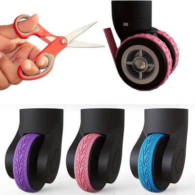 4PCS Luggage Wheels Protector Silicone Suitcase Wheel Prote