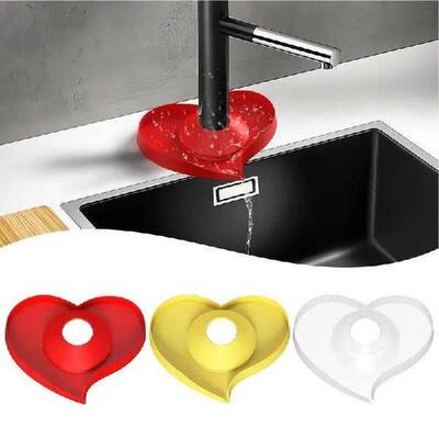 Portable Silicone Sink Faucet Mat Diversion Drain Pad Heart