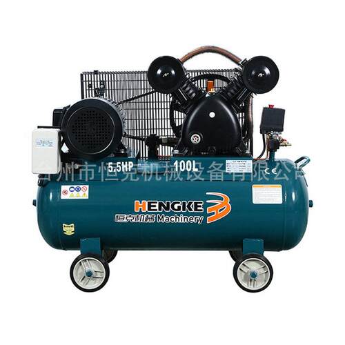 移动式空气大排量木工气泵压缩机 5.5HP 4KW 100L 皮带式空压机