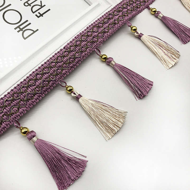 欧式窗帘花边配件 窗帘花边帘头装饰流苏吊穗 沙发衣服装饰厂家