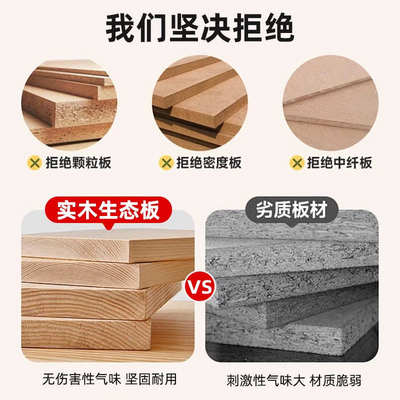 电脑桌台式家用书桌书架一体桌写字桌卧室电竞桌洞洞板实木办公桌