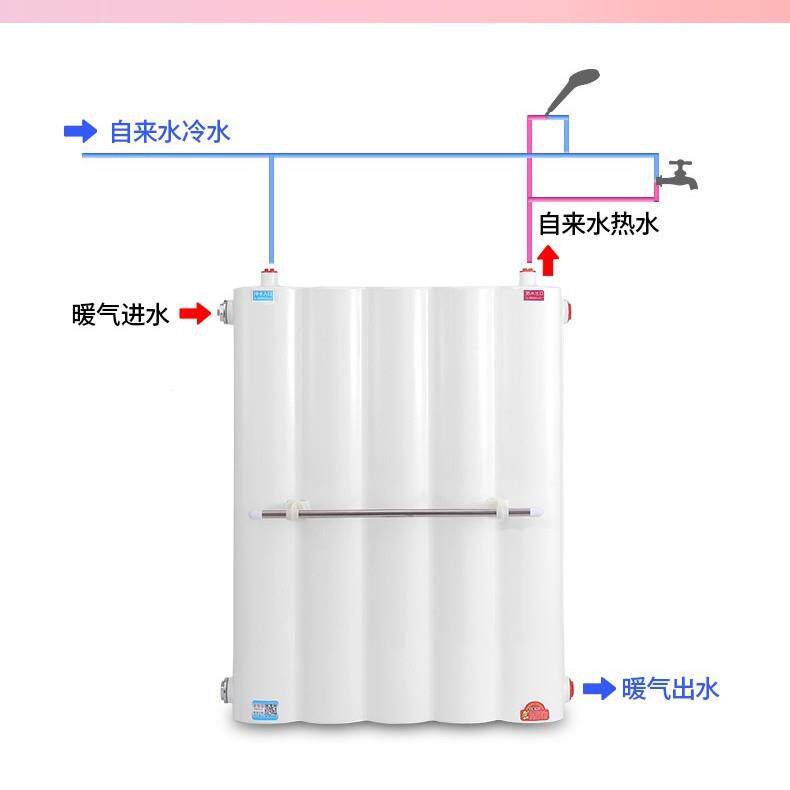 卫生间厨房热水交换器铜管即热储式水循环换热器地暖散热片