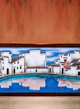 重工手绘瓷板画省大师陈文横幅装饰瓷画家居挂画陈列摆件高端送礼