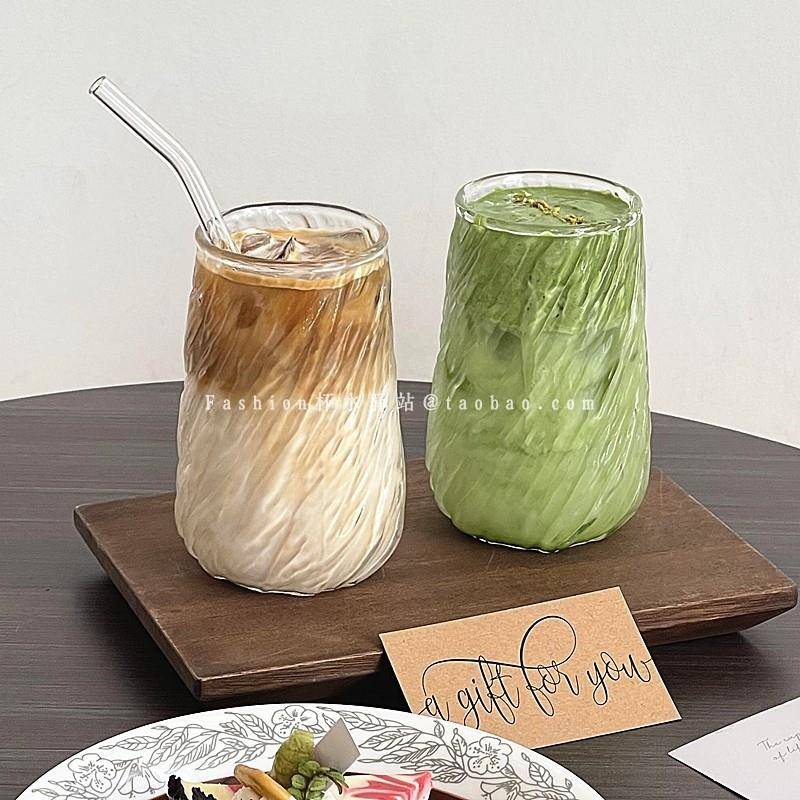 ins风水果茶杯复古日式Dirty冰美式咖啡杯特调果汁杯拿铁饮品杯子