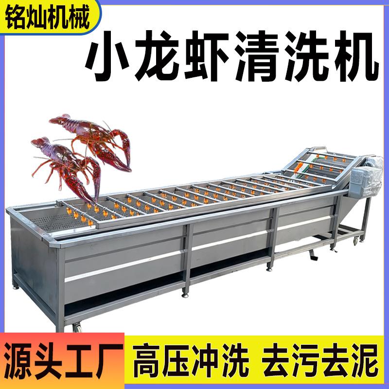 商用小龙虾清洗设备高压冲洗快速去污去泥全自动气泡清洗线