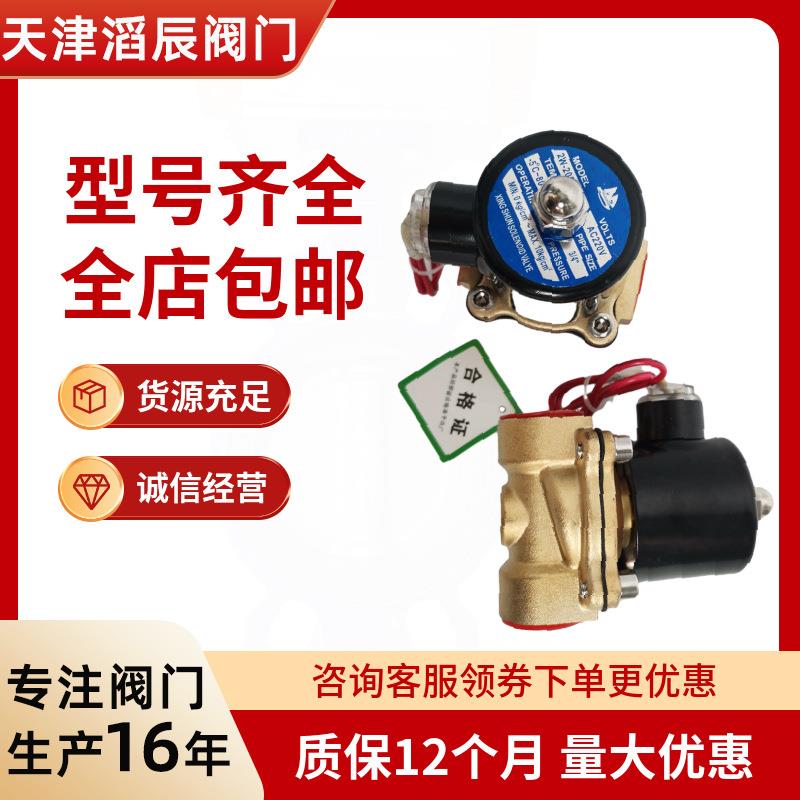 丝扣电磁阀2w型黄铜铜线圈材质水力控制花园喷泉直动型电磁阀