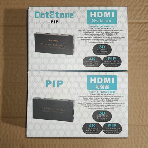 带画中画电源遥控器 四进一出 4k hdmi切换器 pip 高清分支器