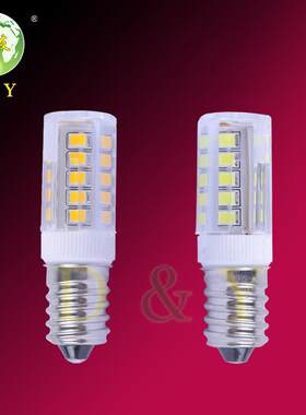 厂家E14e12E17小螺口灯泡led 5W7瓦陶瓷玉米三色红油烟机冰箱灯泡