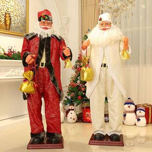 1.8米电动吹萨克斯圣诞老人 商场酒店大型场景布置圣诞摆件道具