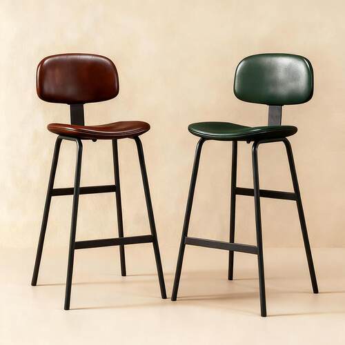 吧台椅家用旋转高脚凳餐岛台椅酒吧酒店靠背吧凳意式极简巴台高凳