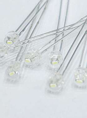 F5草帽加长脚66mm有边红黄蓝绿白暖白光LED插件式灯珠加长脚