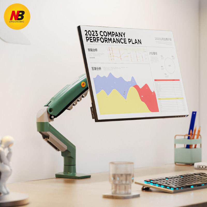 NB F80彩色新品促销桌面显示器支架机械臂旋转升降电脑架增高架