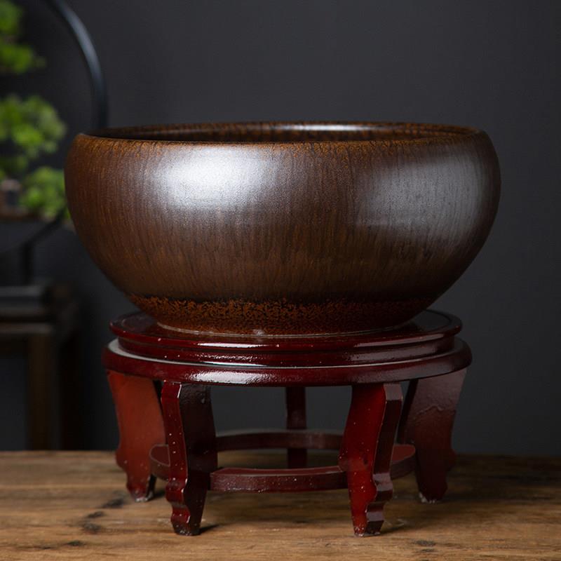 花园陶瓷鱼缸荷花盆客厅睡莲碗莲缸金鱼缸乌龟缸饭厅聚宝盆水培缸